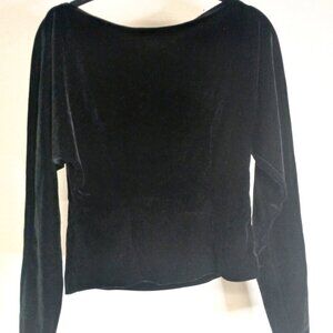 Patra Black Velvet Long Sleeve Top size small